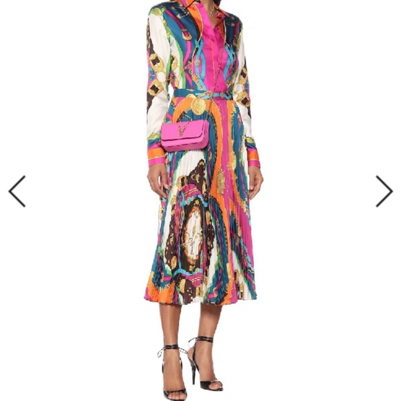 VERSACE BAROCCO RODEO PRINT PLEATED WOMEN’S MIDI SKIRT - Picture 4 of 4